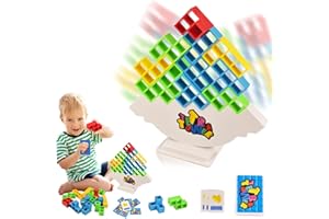 GEWDW Tetra Tower Balance Game, Stacking Blocks Games, Balancing Swing Stacking Fun Toys Building Blocks for Family Games, Parties, Travel, Team Building Blocks Toy for 4 5 6 7 Boys Girls Toys (48PCS)