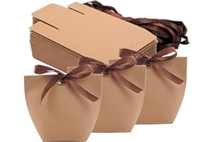 Allbusky 50PCS Kraft Paper Candy Boxes, Sweet Wedding Favour Boxes, DIY Party Gift Bags, Creative Paper Treat Boxes