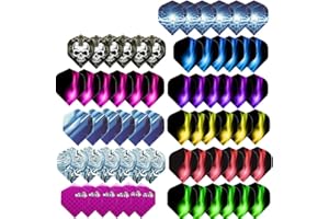Haosell 66 Stück Dart Flights Slim Dart Flights Set dartflys Set Dart Flights Set weiß schwarz pink rot lila Rose blau Grun Dart Flight Standart Form für Soft Dartpfeile und Steel Dartpfeile