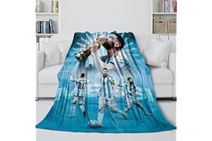 ZIMONJO Messi Weich Decke - Fußball Decke Geburtstag Geschenk Für Schwester Bruder Neffe Nichte - Für Das Ablegen Ihres Telefons Und EIN Nettes Nickerchen 70x80inch(180x200cm)