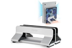 Psitek Aluminiowy Pionowy Stojak na Laptopa, Regulowana Szerokość Szczeliny 12-36mm, Oszczędność Miejsca do Przechowywania dla MacBooków i Laptopów