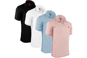 Albert Morris Polo Shirts pour Homme - Manches Courtes, Respirant, Séchage Rapide, Protection UV, Coupe Classique, Été Golf, Style Sportif Business Décontracté