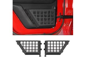 Hoolcar Rear Door Storage Pockets, Door Side Insert Organizer Box Metal Door Net Pocket Replacement Compatible with 2011-2017 Jeep Wrangler JKU, Interior Storage Expansion Accessories, Cut-Out, 2PCs