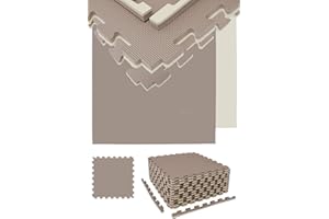 eyepower 4.8qm Tapis de Sol pour Gym - 2cm - 12 Puzzles de Sol - 63x63 Dalles en Mousse - Tapis Home Trainer Banc de Musculation - Floor Mat Tatami Judo -Tapis de Sport Fitness a la Maison Gym Mat