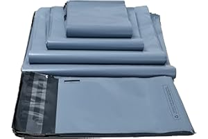 MSDS-SOLUTIONZ 50 Mixed Grey Mailing Poly Postal Self Seal Bags 5 Sizes 10 from Each Postage Packaging Assorted Mailers -10 Bags from Each Size - 5 Sizes 4.5x7"- 6.5x9" - 9 x 12" - 10x14" - 12x16"