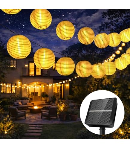 TRUYOK Solar Lichterkette Aussen 10 Lampions LED IP44 Bambus Wasserdicht  Solarlaterne fr Auen Vintage Outdoor lampe Wetterfest fr Garten Hochzeit  Fest Deko Licht Warmwei : Amazon.de: Beleuchtung