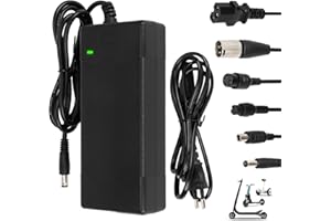 Tumacado Chargeur 42V 2A pour Trotinette Electrique，Chargeur Hoverboard, 36V Universel Chargeur Batterie Lithium avec 6 Connecteurs，Charge Rapide pour E-Bike， Hoverboard，Scooter électrique