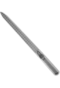 QOWIJEX Edelstahl-Nagelfeilen Set – 2-teilig Mit Ledertasche, Doppelseitig Für Frauen & Männer