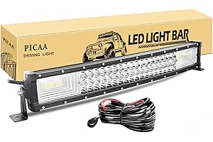 PICAA LED Arbeitsscheinwerfer 22 Zoll 53CM 270W Gewölbt Lichtbalken 12V 24V Drei Reihen Zusatzscheinwerfer Bar Arbeit Licht für SUV Offroad ATV UTV Traktor 4x4 Auto