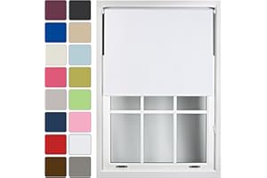 FURNISHED Roller Blinds Window Blackout Blind Made to Measure - Black Out Thermal Fabric Durable Fittings - Roller Blind, White, Up to 120cm