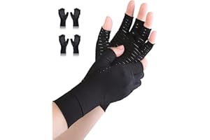 AovYoo Gants d'arthrose avec cuivre, gants de compression rhumatismals, gants de jeu d'arthrite, tendinite, soulagement des douleurs rhumatismales, RSI, syndrome du canal carpien (XL)