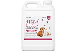 PAWBITS Pet Stain and Odour Carpet Shampoo 2.5L Super Concentrated - Lemon Scented Carpet and Upholstery Cleaner with Odour Neutraliser - Removes Cat Dog or Puppy Urine/Waste Smells, Cruelty Free
