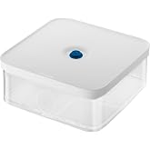 ZWILLING Fresh & Save Cube Vakumlu Saklama Kabı, L, 21 Santimetre, Şeffaf Akdeniz Mavisi