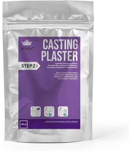 Escayola En Polvo Para Manualidades CABLEPELADO - 1 Kg, Blanco, Secado Lento Para Moldes Y Figuras