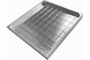 NATOTELA Recessed Manhole Cover and Frame Overall Size 600x600mm Invisible Aluminium alloy Inspection Chamber Cover Square Embedded Manhole Lid with Lifting Keys for Patios Garden School Courtyards