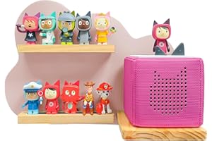 CHEDIN Étagère murale magnétique pour Toniebox, étagère Toniebox avec espace pour 10 figurines auditives Tonie, décorez la chambre des enfants pour jouer et collectionner (W - Rose)