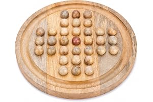 Ajuny Solitaire brädspel av trä, handgjort, dekorativt träspel, klassiskt pedagogiskt familjespel, bord, vardagsrum, kontorsd