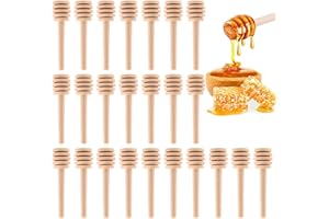 Gudotra 30 Pezzi Bastoncini Miele in Legno 8CM Spargimiele Legno Piccoli Cucchiai per Miele Bomboniere Matrimonio Battesimo Cresima Comunione Vasetto di Miele