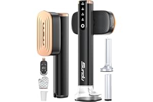 Sundu Clothes Steamer, Steamer for Clothes, Portable 2 In 1 Travel Steamer Iron with 2 Water Tank(100ml and 180ml),15s Fast Heat-up, 4 Modes, LED Display, Powerful Steam Iron with 2.4m Cord Length.