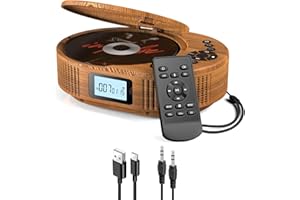 ARAFUNA Lettore CD portatile, lettore CD Boombox aggiornato e altoparlante Bluetooth 2 in 1 combinato, lettore CD portatile ricaricabile per auto/casa con telecomando, radio FM, supporto AUX/USB