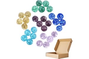 KkvoGmle 30 Stück Kinder Murmeln, Bunt Glasmurmeln Leuchtet im Dunkeln, Runde Glassteine Dunkelnleuchten, Fluoreszierende Glasperlen für Marmorbahn-Spiel Murmelbahn-Zubehör, DIY und Heimdekoration