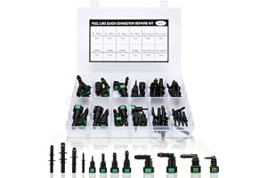 WODHMIEY Set med 36 bränsleslangkopplingar med snabbkoppling, SAE 9,89 mm, 9,49 mm, 7,89 mm, 6,3 mm, rak och vinkelkoppling f