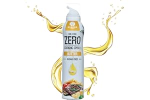 RABEKO PRODUCTS Rabeko Zero spray para cocinar bajo en calorías | MANTEQUILLA | 800 raciones, 2 kcal por pulverización | Spray para freír, asar y hornear | sin aditivos, sin azúcar | 1 x 200ml