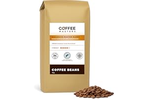 Coffee Masters Coffee Beans 1kg Exclusive Master Blend - 100% Arabica, Medium Dark Roasted Whole Bean Ideal for Espresso Machines