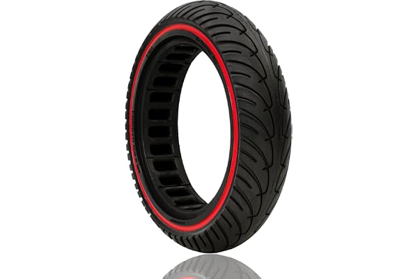 M365Lyon – Pneu Plein Anti-Crevaison 8.5x2 Trottinette Electrique Xiaomi, Wispeed (1xTire-Bande Rouge)