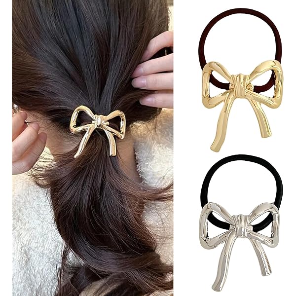 5 Stück Haargummis Aus Metall – Goldene Hair Ties Für Dicke Haare