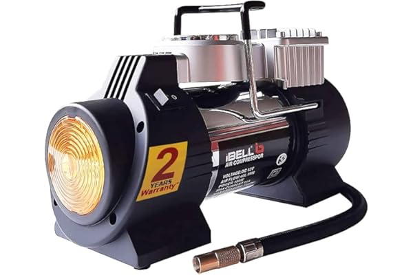 IBELL Tyre Inflator/ Air Compressor Ca12-95, 180 Watts, Copper Armature, Metal Cylinder, 40L/Min, 12V Dc, 150 Psi (Analogue )