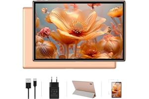 Oangcc Tablet 10.1 Pollici Octa Core Tablets, Certificazione GMS, 4GB RAM+64GB ROM(TF 256GB),1.6Ghz, 8000mAh Batteria | FHD Display | 5+8MP | Bluetooth | Type C | WiFi | Android Tablet - Oro Rosa