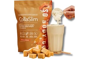 SO BODY CO CollaSlim - Salted Caramel Meal Replacement Shake - 20 Servings - High Protein Diet Shake with Extra Collagen, Vitamins & Minerals - Balanced Nutrition for Weight Management