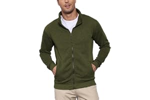 LAOARA Sweat Homme sans Capuche Zippé Sweatshirts Sport Veste Zippée Legere Hiver Sweatshirt Cardigan M-3XL