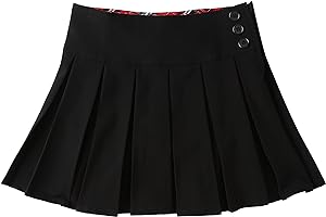 Bienzoe Niña Escolar Uniforme Faldas: Niños Ajustable Cintura Elástico Falda