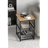 miyuhome 3 Raflı Metal Yan Sehpa Koltuk Sehpası Zigon Sehpa Metal Raflı Koltuk Sehpa &Ccedil;ay Kahve K&ouml;şesi siyah 30 x 45