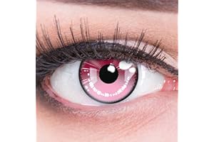 MeralenS Lentilles couleur cosplay - manga Anime Arc rose 2 Pink. Pour Halloween, fantaisie, Carnaval I 1 paire (2 pièces) I sans correction I 0,00 Dioptries