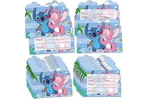 YFDSXKMZ Stitcch Birthday Card Invitations Kids Party Invitations Cards Kids Theme Party Invitations Birthday Cards Birthday Supplies for Birthday Party Children Party Celebrations 30PCS