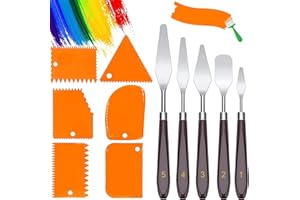 ROMANVIC ROMINVIC Strukturpaste,Spachtel Set 11 Stück Acrylmalerei - 5 Palette Messer+6 AbstreifermesserAcryl Spachtel Kunstlerbedarf zum Olgemalde