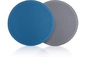 Suwiwkkoa 2 Pack30 X 30 Cm Blue Silicone Trivet Large Silicone Microwave Resistant Pot Coaster To 464°f None Slip Bpa Free Multifunctional Silicone Trivet Mat For Microwave Oven Hot Pan(blue Gray)