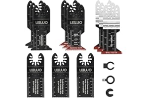 LEILUO 15 Pcs Multitool Accessories Kit for Wood Nails Drywall Cutting Universal Oscillating Saw Attachments with Storage Bag Compatible with DeWalt Dremel Makita and More