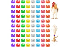 Nogeqi 80 Stück Hühnerringe 16mm, Bunt Hühner Ringe, Geflügel Fußringe, Poultry Beinringe Geflügelringe, Chicken Leg Bands Vogelringe Fußringe Wachteln für Küken, Enten, Gänse Und Anderes Geflügel