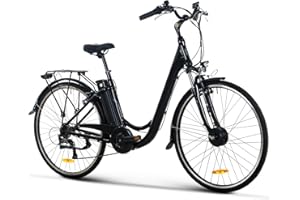 FOCIEL Bicicletta Elettrica, 28" Bici Elettrica Adulto con 36V 10.4Ah Batteria al Litio Rimovibile, Bike Elettrica Uomo Donna, Shimano 7 Velocità, Max Velocità 25km/h,Fino a 35-90km,Pedalata Assistita