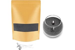 TUMYBCC Pearled Candle Sand Making Kit - 10 Colors Candle Making Kits for Adults with 5 Pcs Wicks - Refillable Sand Pearled Candle Wax Pearl Granules Powder for DIY Candles Making (100g Black)