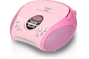 Lenco SCD-24 Stereo UKW-Radio mit CD-Player und Teleskopantenne rosa