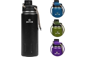 SANTECO Bottiglia Termica 500ml/710ml, Borraccia Acciaio Inox Senza Perdite, Bottiglia d'Acqua Sportiva per Bambini, Scuola, Sport, Campeggio, Yoga, Palestra, Ciclismo, Senza BPA