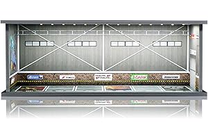 Saichotoy Display Case for Hot Wheels: Stackable Parking Garage for 1/64 Scale Matchbox Toy Car, Foamboard Storage for Monster Trucks with LED Light and Acrylic Cover, Supply Store