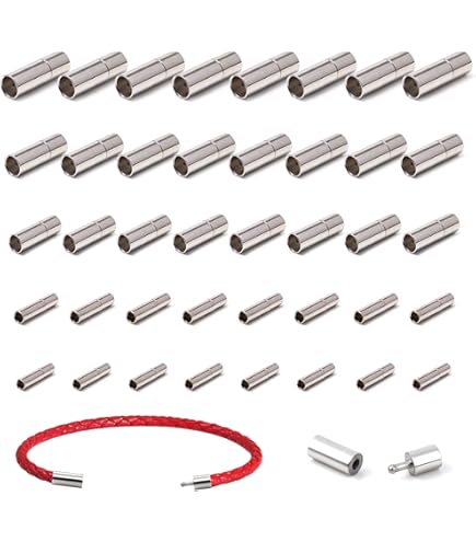 PandaHall 32 Sets 10mm Lederen Koord End Sluiting 4 Kleuren Tibetaanse