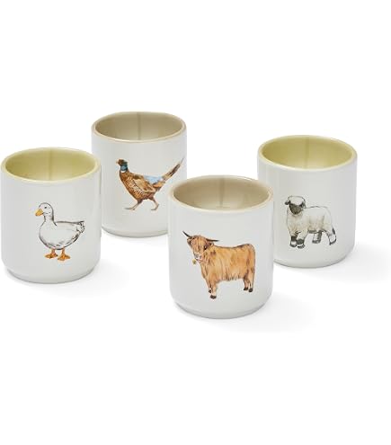 Fiftyeight TV Egg Cups Set - Oh Please & Delicious Porcelain Egg Holders | White Footed Egg Cup 2-Pack, Made In Germany