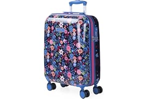 SKPAT - Valigia infantile giovanile 4 ruote doppie girevole. Trolley in policarbonato stampato. Rigida, resistente, e leggera. Lucchetto integrato TSA. Piccola, cabina. 131550, Color Marino